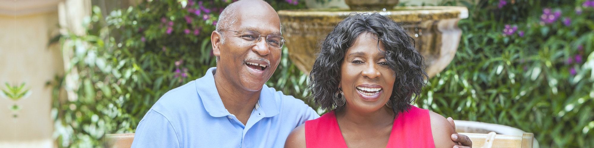 senior man and woman smiling