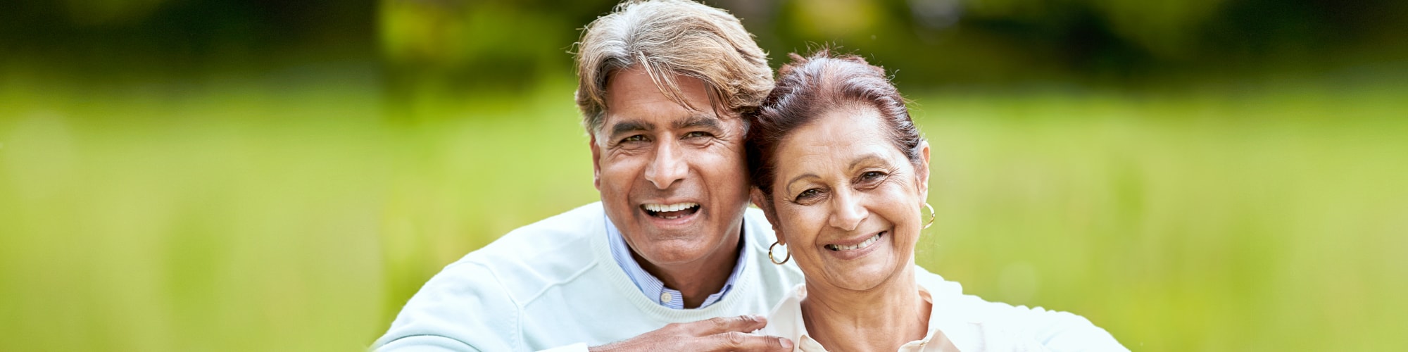 senior man and woman smiling